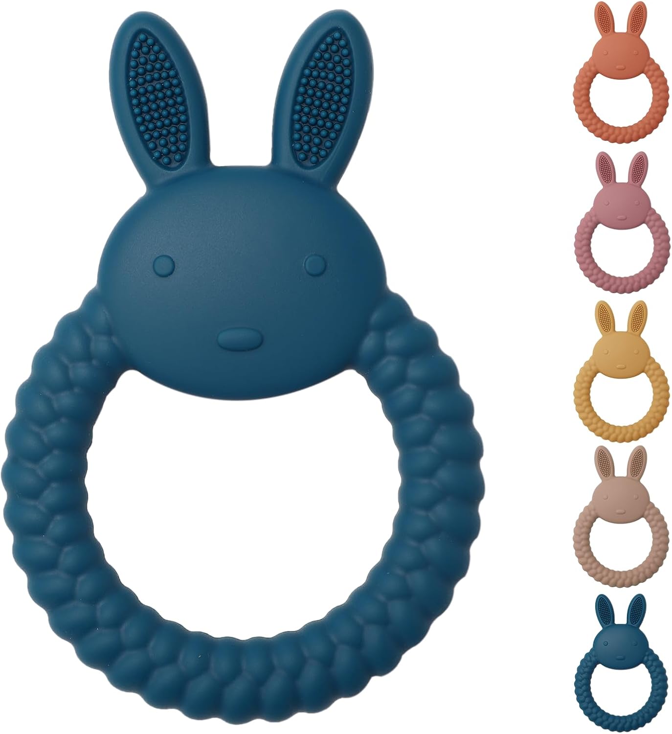 Teething Toys for Baby, Easy to Hold BPA Free Silicone Teethers,Rabbit Baby Teething Toy,Baby Toys for Babies 3 6 12 Months, Boy, Girl, Infant (Blue)