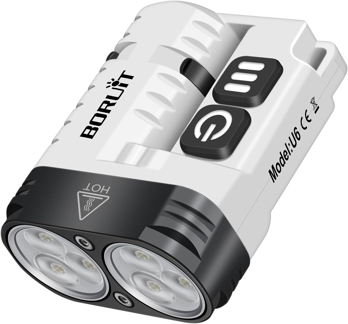 BORUIT U6 Small Torches LED Super Bright 1600 Lumen, Mini Torch USB Rechargeable with Pocket Clip, Magnetic, 10 Modes Powerful EDC Flashlight for Camping Dog Walking Emergency, IP68 Waterproof