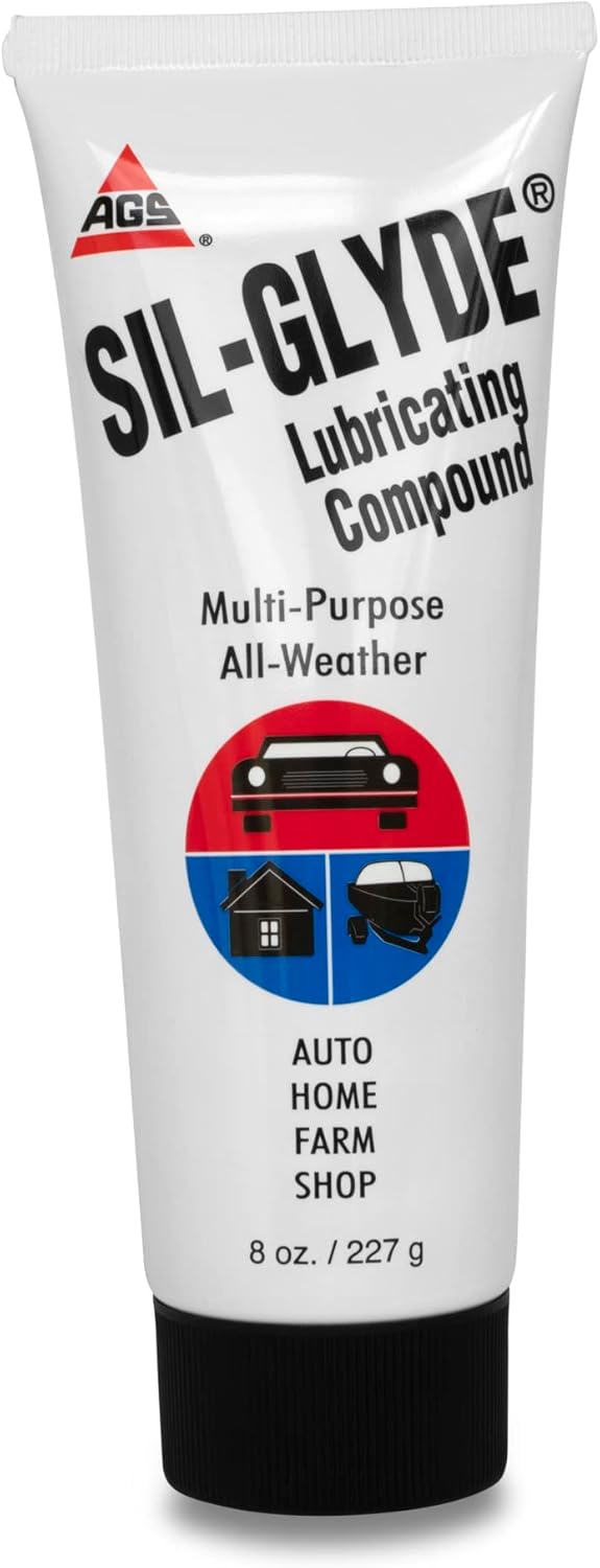 AGS SIL-Glyde Multi-Purpose All-Weather Lubricating Compound for All Surfaces - 8 oz Tube, Versitle Multi-Purpose Lubrication, All Weather, Auto, Home, Farm and Shop
