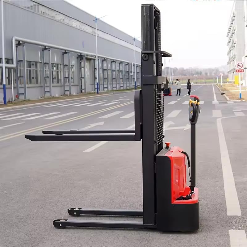 Fully Electric Powered Drive and Lift Electric Stacker 2200-3300 lbs Capacity 98“ Lift Height Fixed Forks Material Lift (2200 LBS, 118 Inch)
