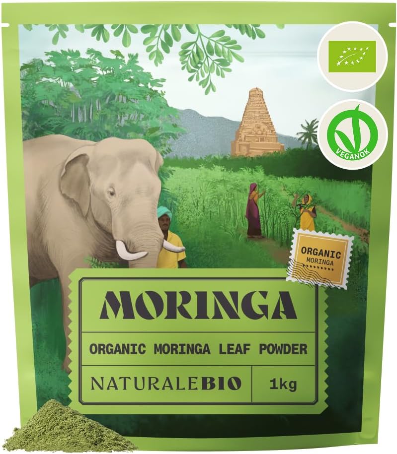 NaturaleBio Organic Moringa Oleifera Leaf Powder, Nutrient-Rich