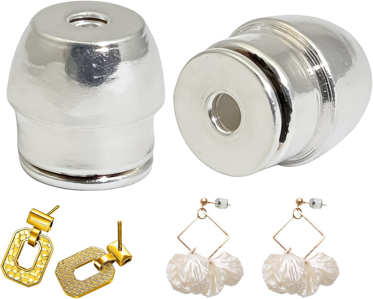 Safety Backs for Earrings 2 Pieces Pierced-Proof Buckle | with Safety Cover Fit 0.9-1.2mm Ear Needles Secure Earring Backs for Sensitive Skin Men Women
