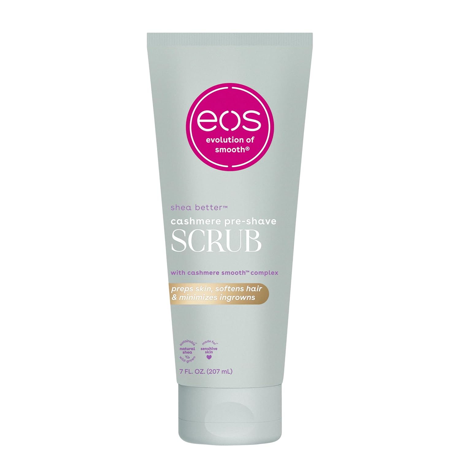 eos Cashmere Skin Collection Pre-Shave Scrub- Vanilla Cashmere Scented, Exfoliating Body Scrub, 7 fl oz