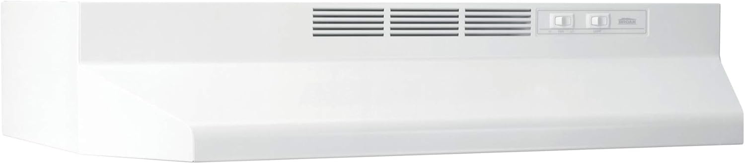 Broan-NuTone 413001 Non-Ducted Ductless Range Hood with Lights Exhaust Fan for Under Cabinet, 30-Inch, White