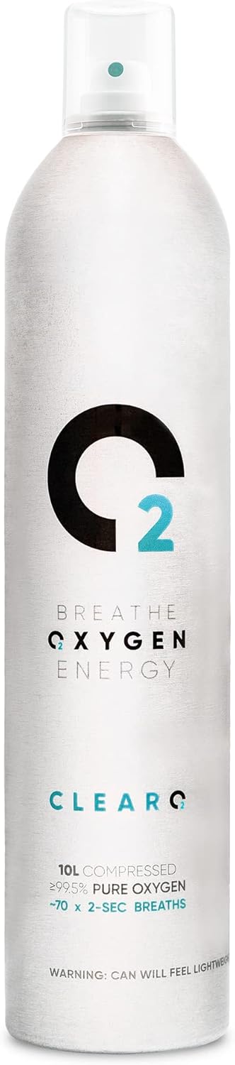 ClearO2 10L Pure Breathing Oxygen Can with Spray Cap | Made in Britain