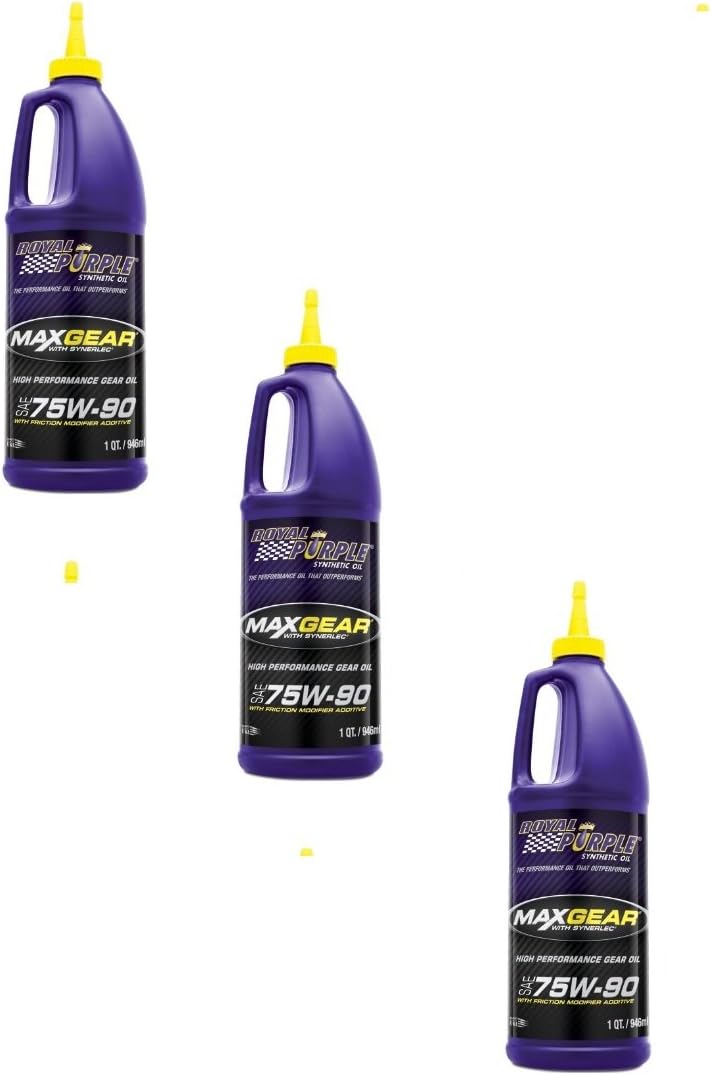 Royal Purple 01300 Set of 3 Max Gear 75W-90 Oil 1-Quart Bottles