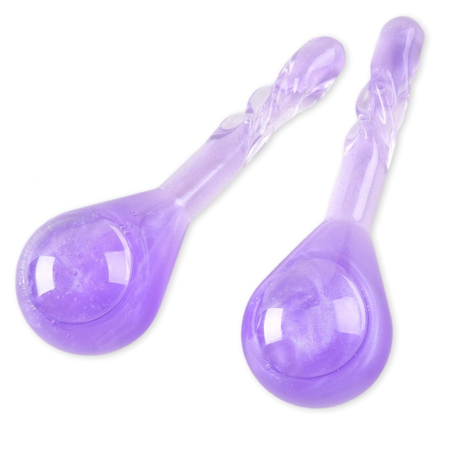 Facial Ice Globes, Cryo Cooling Balls with Anti-Slip Handle for Face, Eyes & Neck, Relaxing Beauty Massage Tool for Soothing and Refreshing Skincare Routine, Quicksand Purple