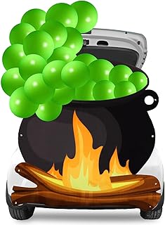 Panelee Halloween Large Witches Pot Trunk or Treat Car Decorations Kit Witch Cauldron Banner Decor Balloons Halloween Garage Door Witch Wizard Party Decorations for Home Yard Party Supplies