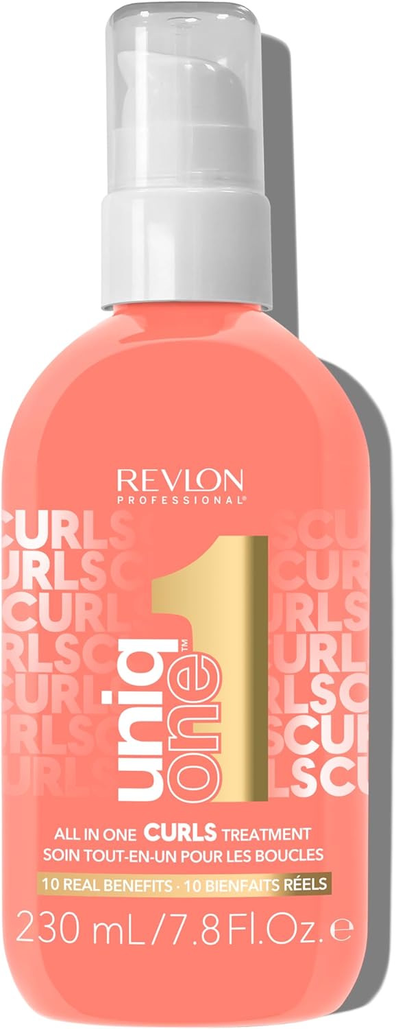 REVLON PROFESSIONAL Uniqone Curly Hair Leave-in Treatment – Multi-Benefit Hair Treatment for Curly Hair, Wavy And Coily Hair, 230 ml