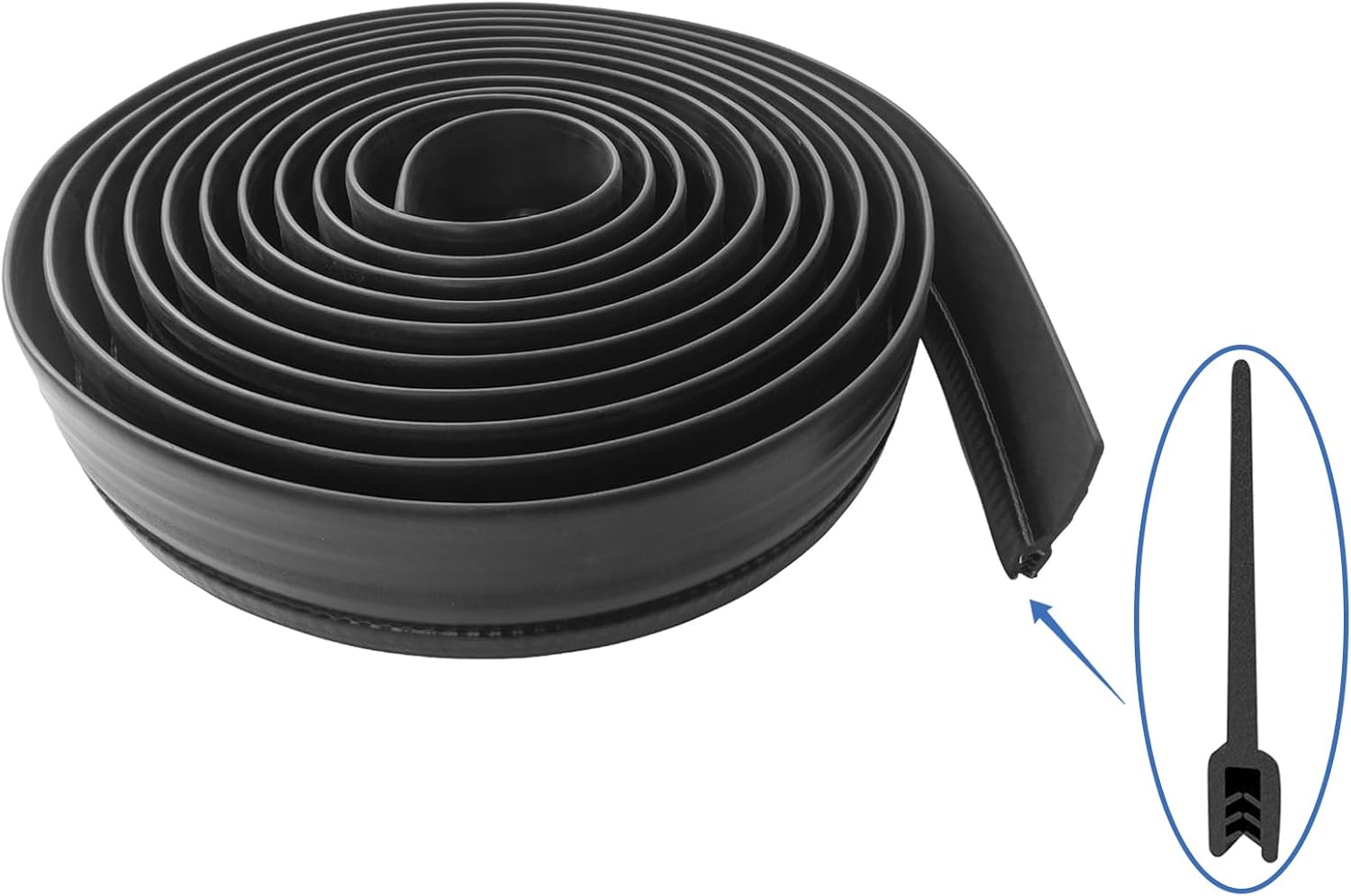 RV Slide Out Seal Wiper Clip on 018-546 Weather Stripping Black Rubber Door Window Channel Seal Mounts for Windows Doors Truck Cargo Seam Protecting (25 Feet)