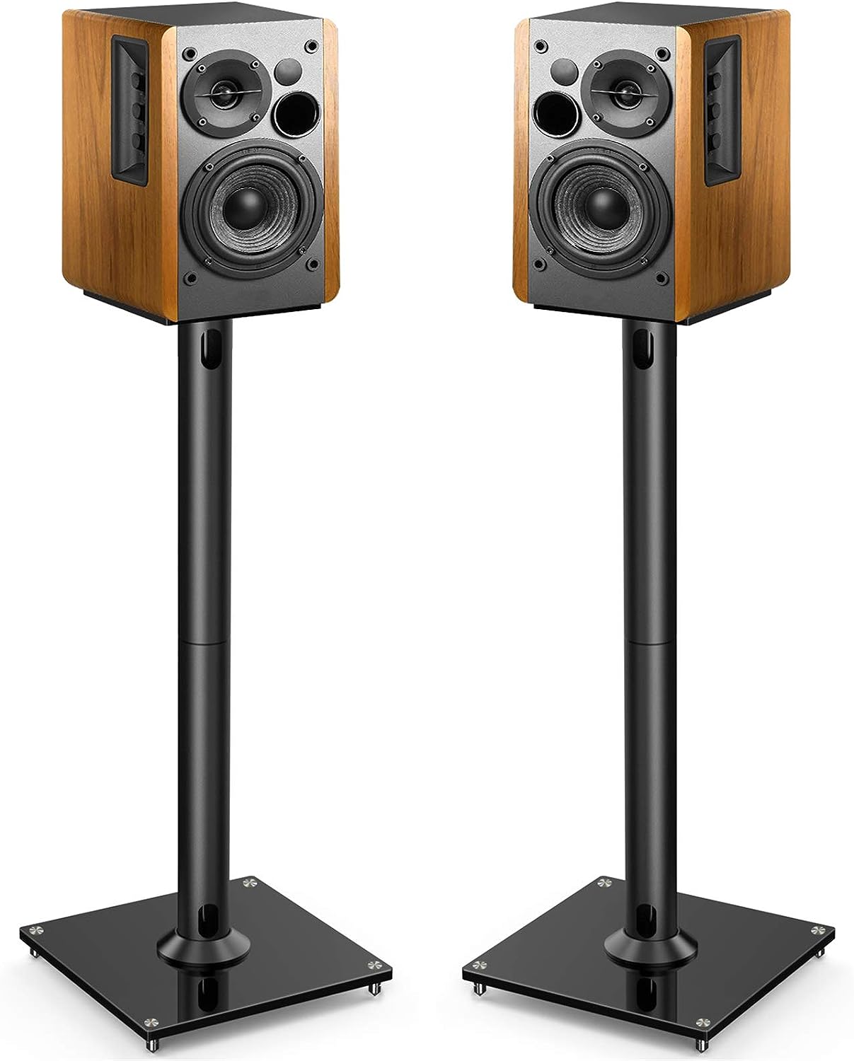 PERLESMITH Universal Floor Speaker Stands 26 Inch for Surround Sound, Klipsch, Sony, Edifier, Yamaha, Polk & Other Bookshelf Speakers Weight up to 22lbs - 1 Pair