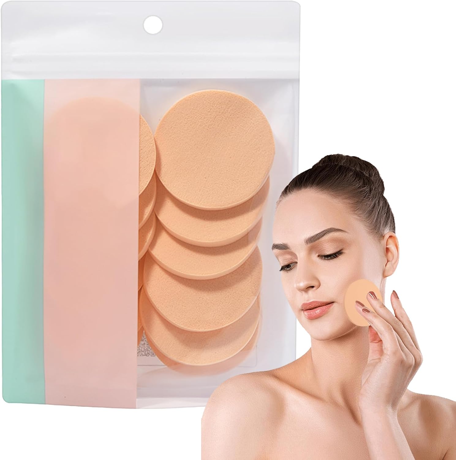 12 Pcs Makeup Sponges, Round Latex Sponges, Washable CosmeticSponges, Round Reusable Face PaintingSponges, Foam SpongesSuitable for Foundation, BB Cream, Powder, Concealer, Liquid Makeup