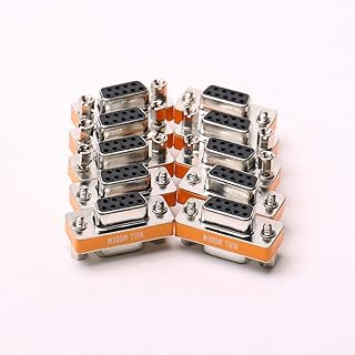 DB9 Null Modem Female to Female Slimline Data Transfer Serial Port Adapter 10 Pack