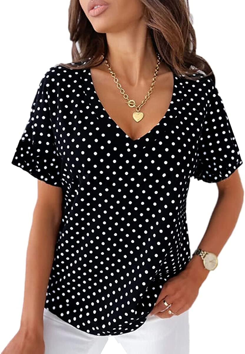 WearAll Women's New Plus Size Womens Short Turn Up Sleeve Baggy Plain Top Ladies V-Neck T-Shirt 8-22