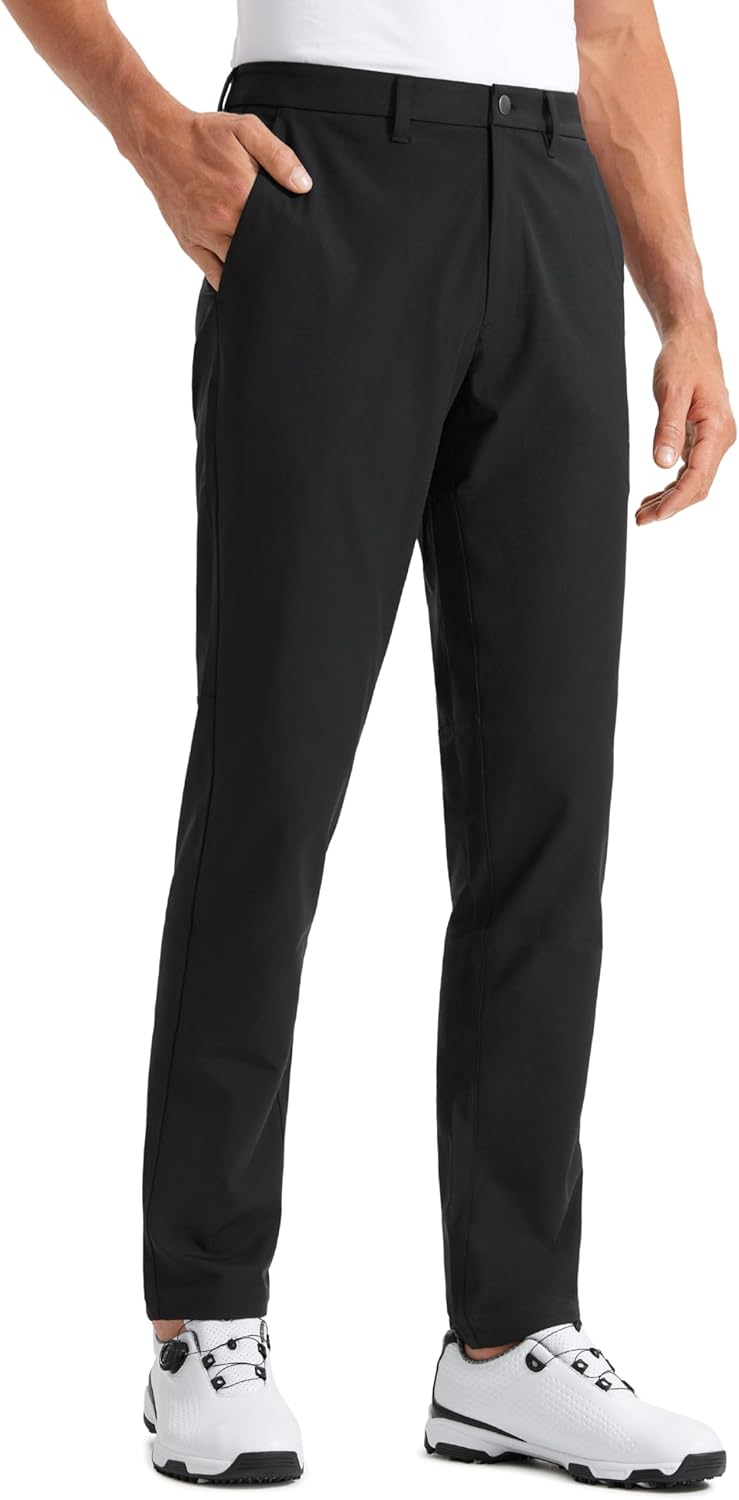 CRZ YOGA Men's All Day Comfy Golf Pants - 28"/30"/32"/34"/36" Quick Dry Lightweight Work Casual Trousers with Pockets