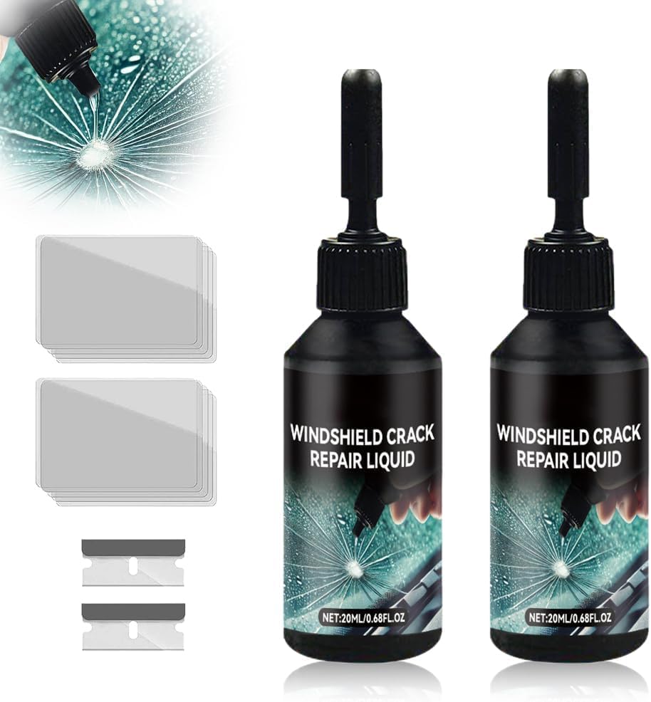 Windshield Crack Repair Fluid, 2025 new Premium Car Windshield Crack Repair Fluid, Windshield Crack Repair Kit, For Car Windshield Tools, Quick Repair Windshield and Glass Repair Tools (2)