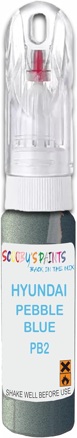 SCOOBYS PAINTS BACK IN THE MIX 21ml Paint Touch Up Pen For Hyundai Pebble Blue Pb2 Scratch Removal Car Repair