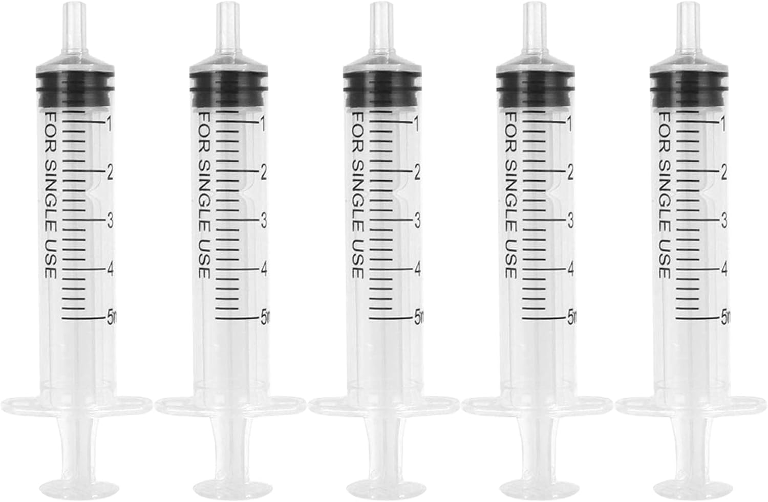 5PCS 5ML Plastic Syringes Measuring Syringe No Needle Syringe Reusable 5ML Syringes Sterile Colostrum For Scientific Lab Baby Medicine Dispensing Liquid Measuring Watering Pet Feeding Glue Applicator
