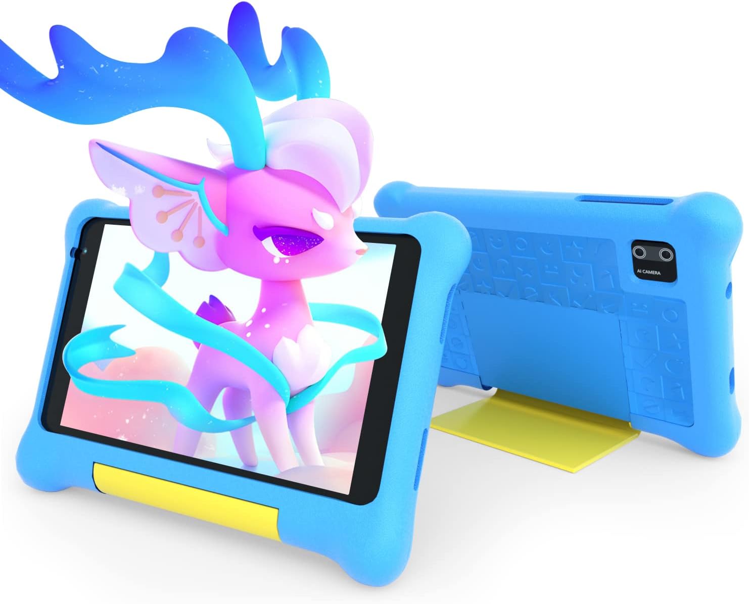 Hakaug Kid Tablet 7 inch Android 13 Quad Core 5 GB RAM 32 GB ROM 128 GB Extendable 1024x600 IPS Display Parental Control Protable Tablets PC for Kids with Dual Camera Shockproof Case (Blue)