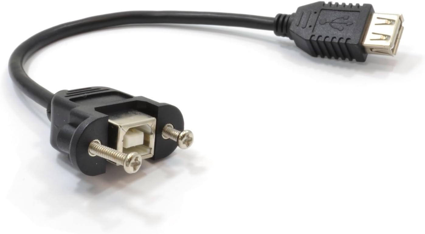 kenable USB B Type Female Socket to USB A Type Female Socket Panel Mount 14cm