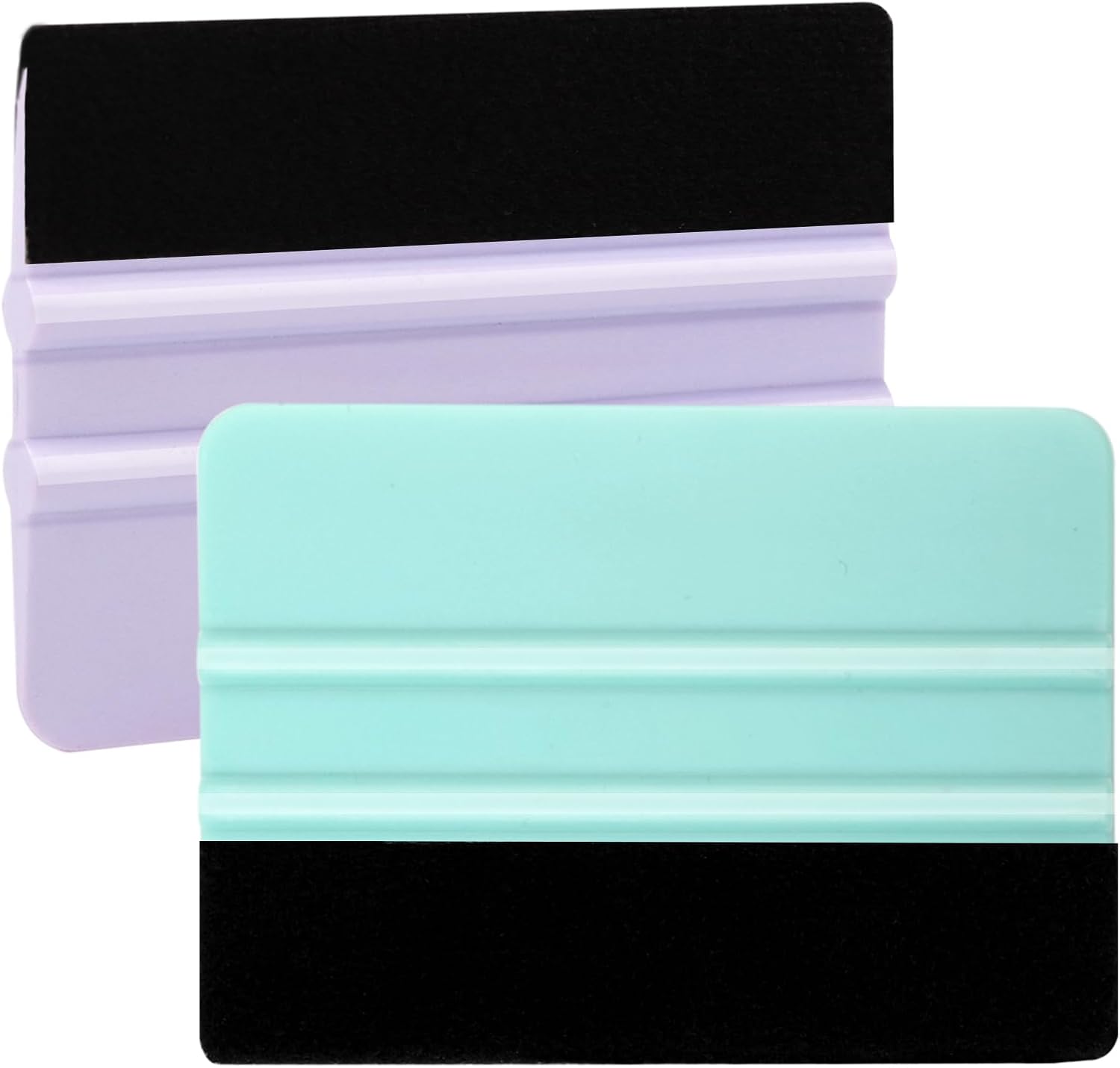 WRAPXPERT Squeegee Kit - 2 Pcs, Purple & Teal, Felt Vinyl Scraper Tool for Crafts, Car Wrap, Window Tint, Wallpaper, Glass Film Application