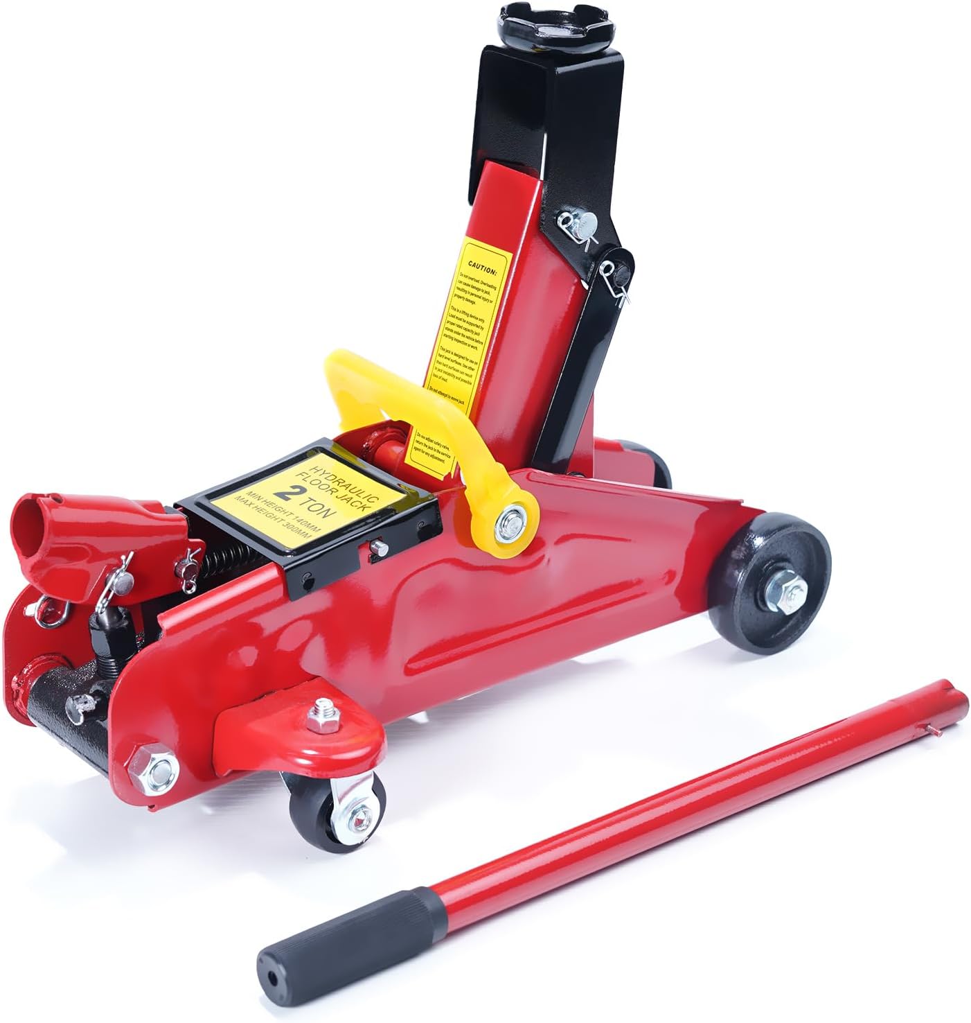 HYCHIKA Steel Racing Trolley Jack, Car Jack with Hydraulic Piston Quick Lift Pump, 1.5 Ton Capacity, Lifting Range 5.3-11.6 inch