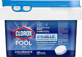Clorox Pool&Spa XTRABLUE 3” Chlorinating Tablets, Individually Wrapped, Kills Bacteria & Stops Algae (5 LB)