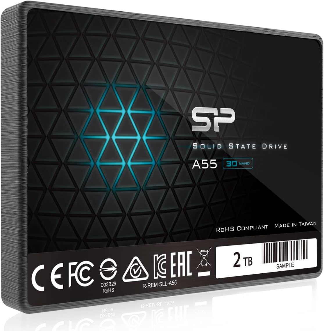 Silicon Power 2TB SSD 3D NAND A55 SLC Cache Performance Boost SATA III 2.5" 7mm (0.28") SSD Internal Solid State Drive (SP002TBSS3A55S25)