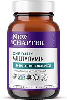 New Chapter One Daily Multivitamin for Immune, Energy & Stress Support, 20+ Nutrients Fermented with Probiotics & Whole Foods, Made with Organic Vegetables - 72 ct