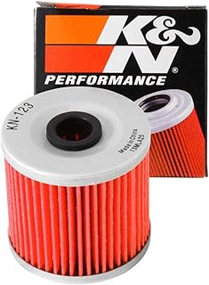 K&N Motorcycle Oil Filter: High Performance, Premium, Designed to be used with Synthetic or Conventional Oils: Fits Select Kawasaki Vehicles, KN-123