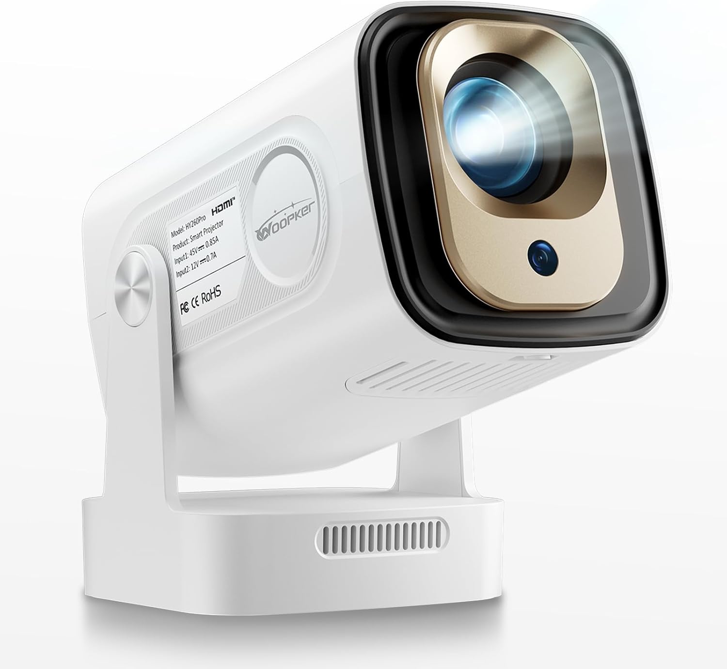 Upgraded HY260 Pro Mini Projector with WiFi and Bluetooth 5.4, Auto Focus/Keystone,Native 1080P Support for 4K,Air Mouse Remote,Android 11,Built in Apps,35"-130" Screen Video Projector