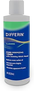 Differin Witch Hazel Toner for Face, Pore-Minimizing Skin Toner by the makers of Differin Gel, Gentle Skin Care for Acne Prone Sensitive Skin, 8 oz (Packaging May Vary)