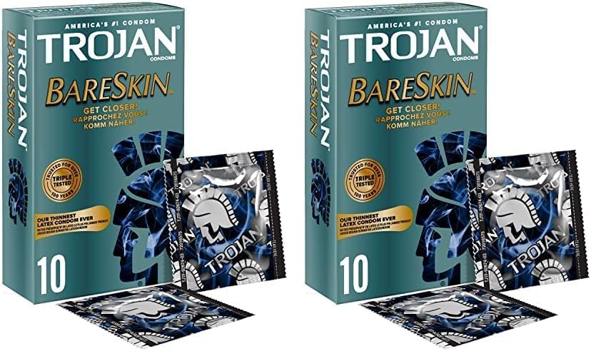 Trojan BareSkin Condoms, The Thinnest Trojan Condoms - Pack of 20