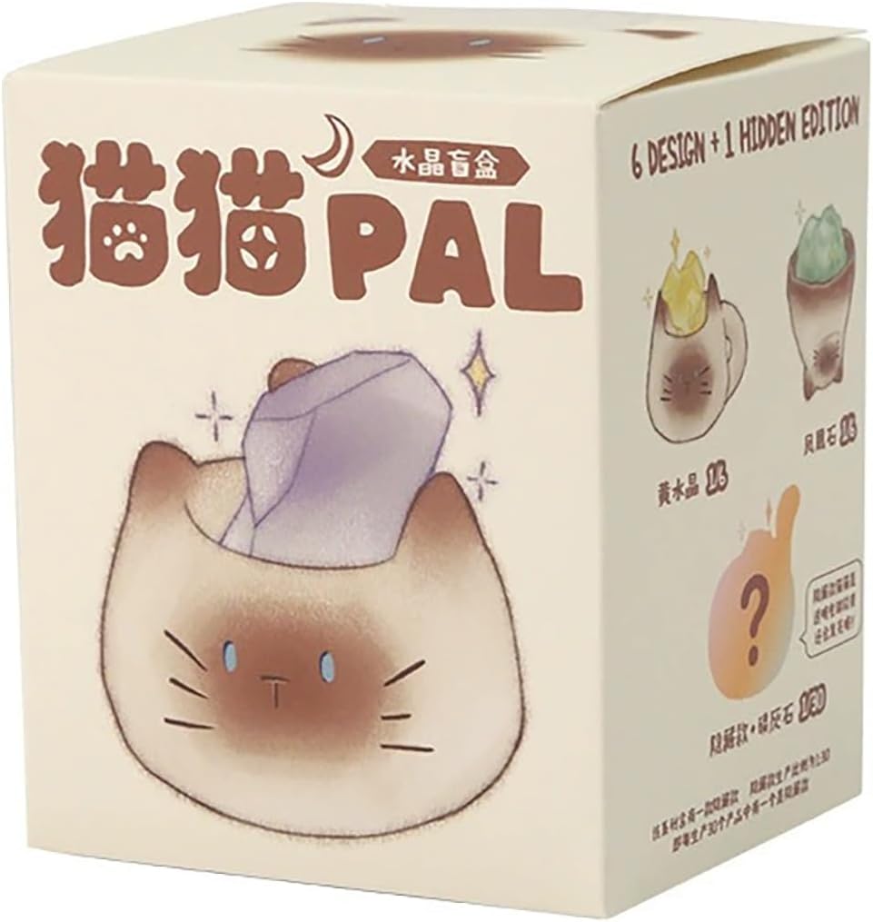 Ucuse Blind Box Figures Diamond Crystal Cat Theme, Surprise Mystery Bag Random Design Action Figures Figurine Collectible Home Desk Car Decoration, Birthday Christmas New Year Gift, Single Box