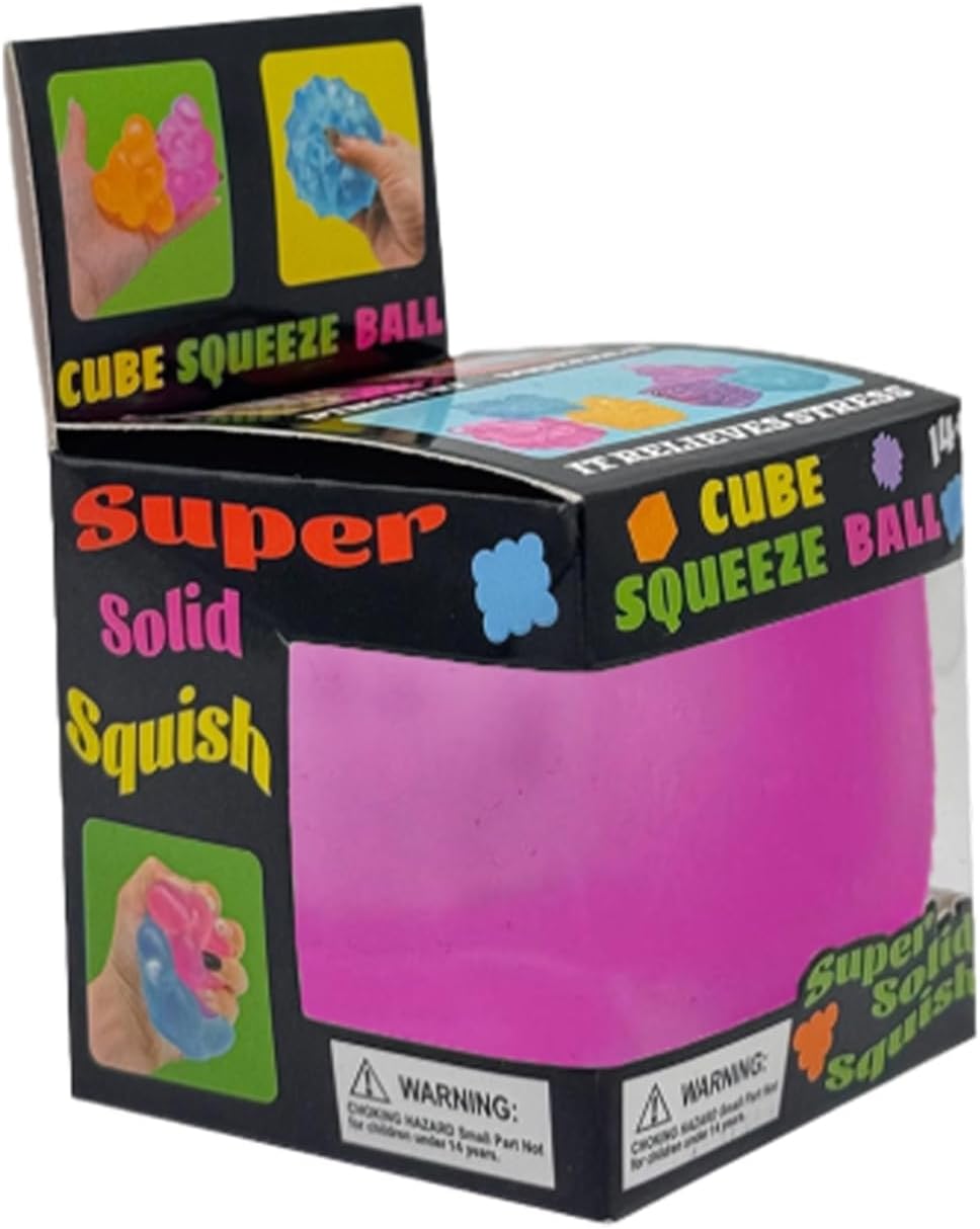 Premium Big Block Squeez'M Cube – 35% Larger Than The Standard Cube, Adults - Sensory Fidget for Stress Relief, Focus & Play – Colorful, Durable, Gift-Ready
