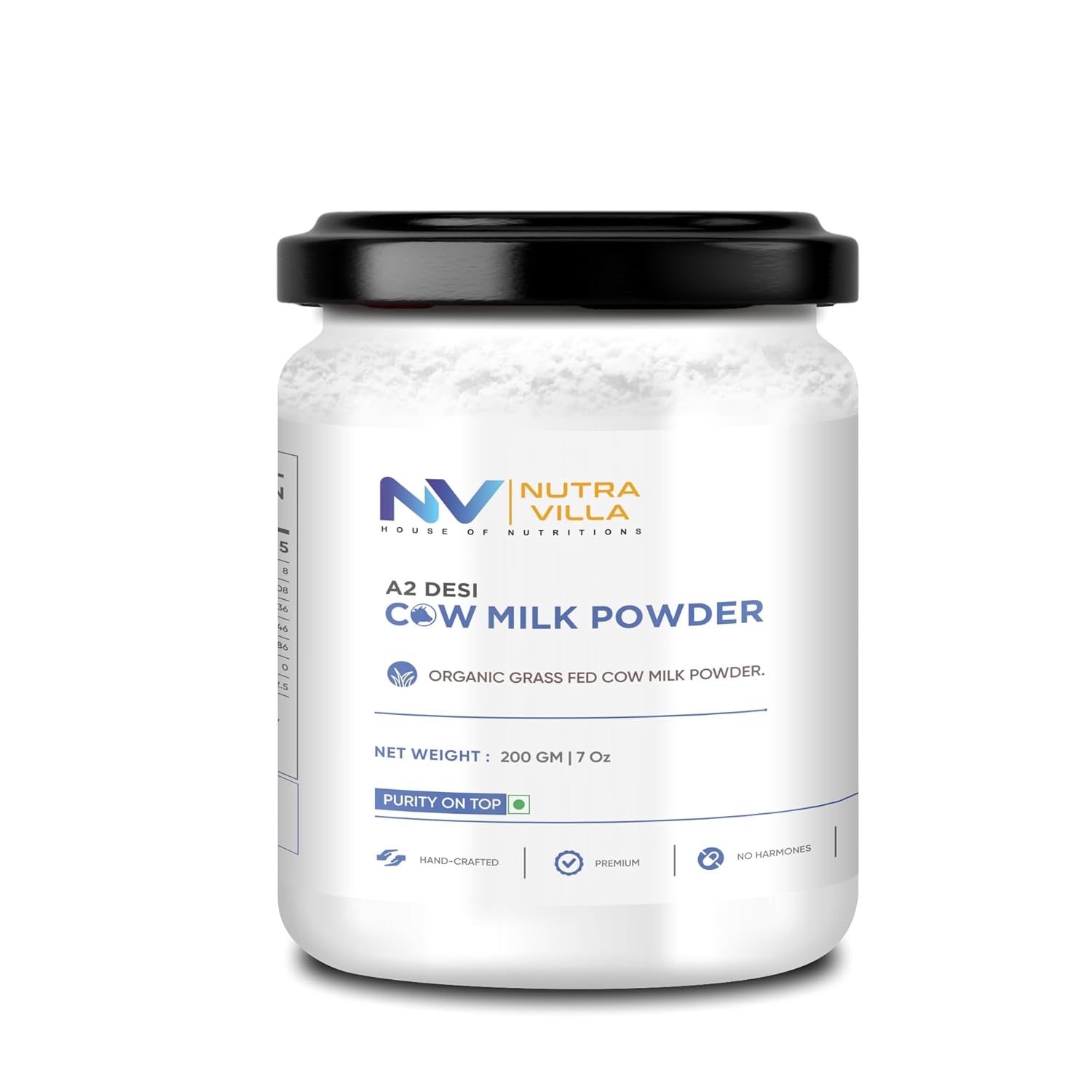 Nutravilla A2 Desi Cow Milk Powder A2 Whole Milk Powder Made From Organic Grass Fed Gir Cows 200 Grams