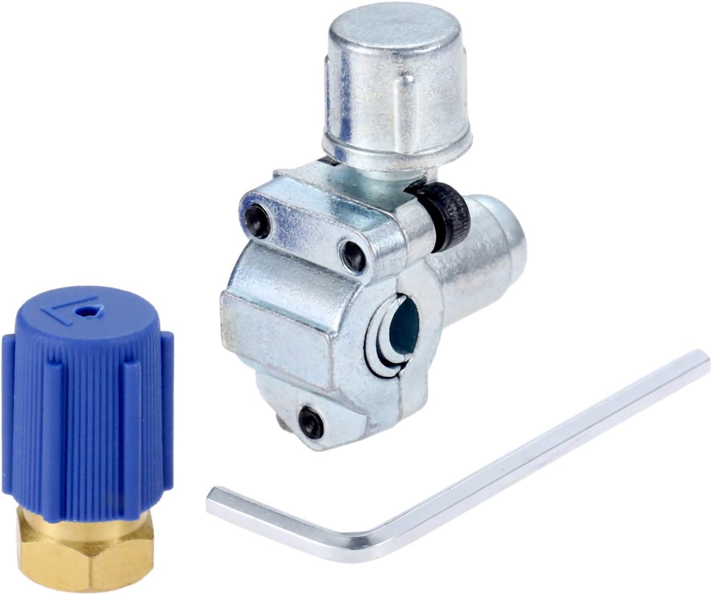 Aupoko A/C Retrofit Valve Kit, Retrofit Valve with Dust Cap Convert, BPV31 Bullet Piercing Tap Valve Line Tap Valve Kit, Fits for HVAC Refrigerant System R12 R22 R502 R134A