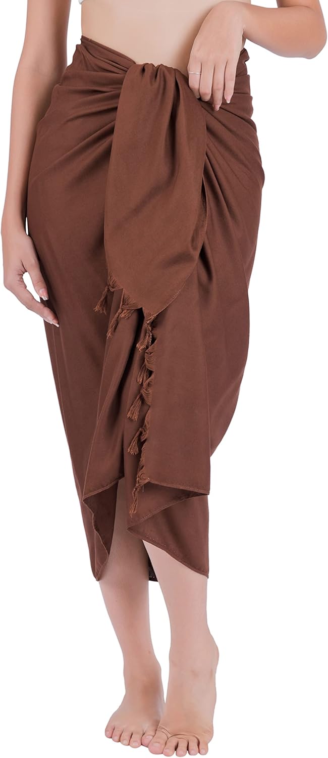 CHAINUPON Womens Beach Pareos Sarong Sheer Long Swimsuit Cover Ups Bikini Wrap Skirt