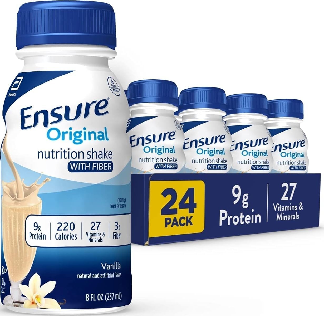 Ensure Original Vanilla Nutrition Shake With Fiber, 24 Pack