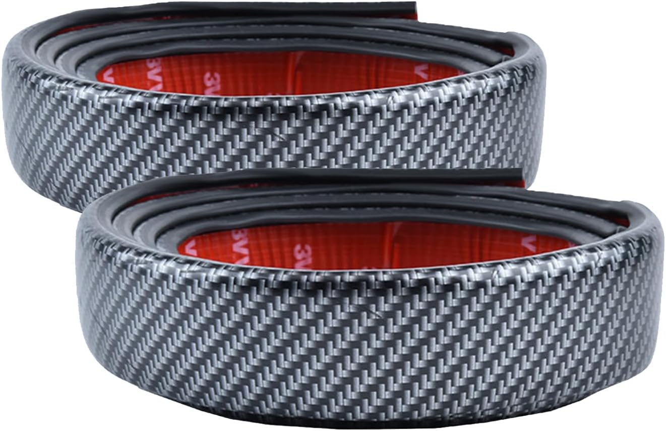 2Pcs Fender Flare Rubber Seal, Car Flare Wheel Wheel Arch Trim, Eyebrow Protector Arch Trim, Extra Wide Arches Fender Wheel Eyebrow Trim Strip Arch Lip Protector, 1.5m*4.5cm (Carbon Fiber)