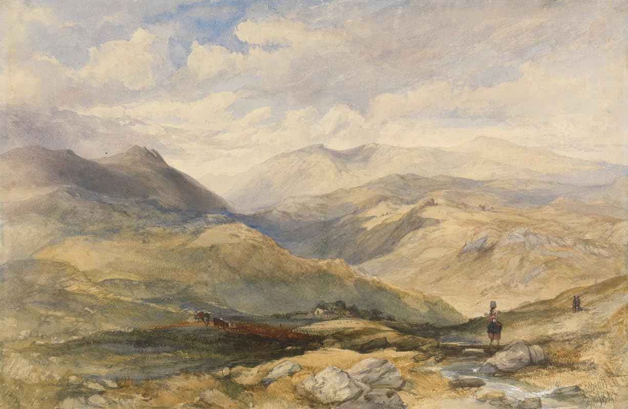 Highland Landscape with Figures (ca. 1847) Poster Print by Charles Bentley (24 x 36)