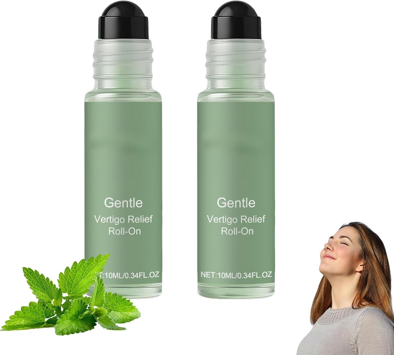 VertiSooth Anti-Dizzy Roll-On, Vertisoothe Roller, Natural Roll-On Vertigo Relief, Fast-Acting Essential Oils, Dizzy Relief for Daily Care, Natural Ingredients Can Quickly Relieve Dizziness (2 Pcs)