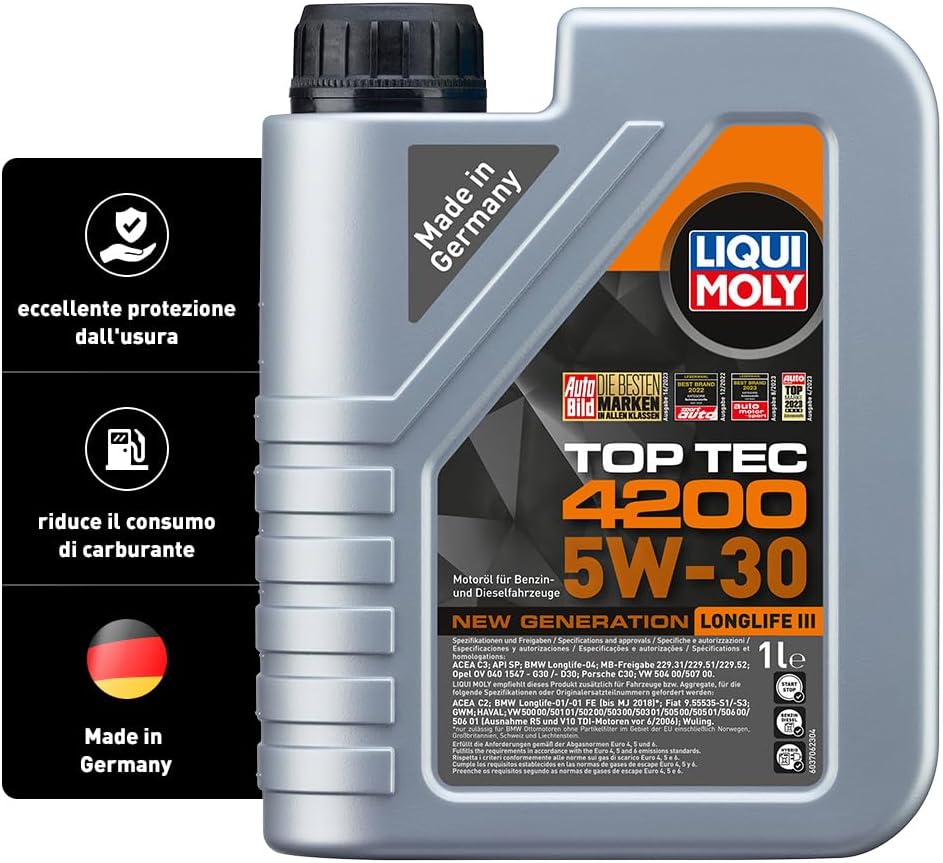 LIQUI MOLY Top Tec 4200 5W-30 New Generation | 1 L | Synthesis technology motor oil | SKU: 8972