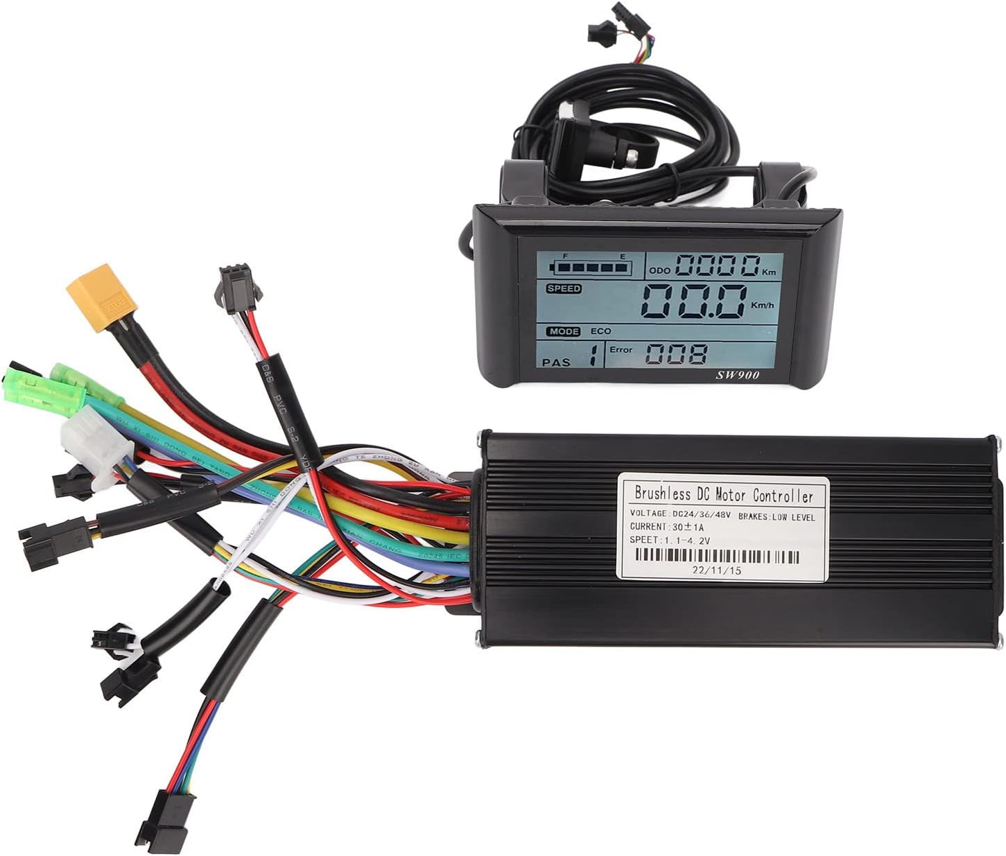 Focket 24V 36V 48V 750W/1000W Motor Brushless Controller, Brushless Motor Speed Controller with LCD Display Panel, Electric Conversion Kit for Electric , Scooter