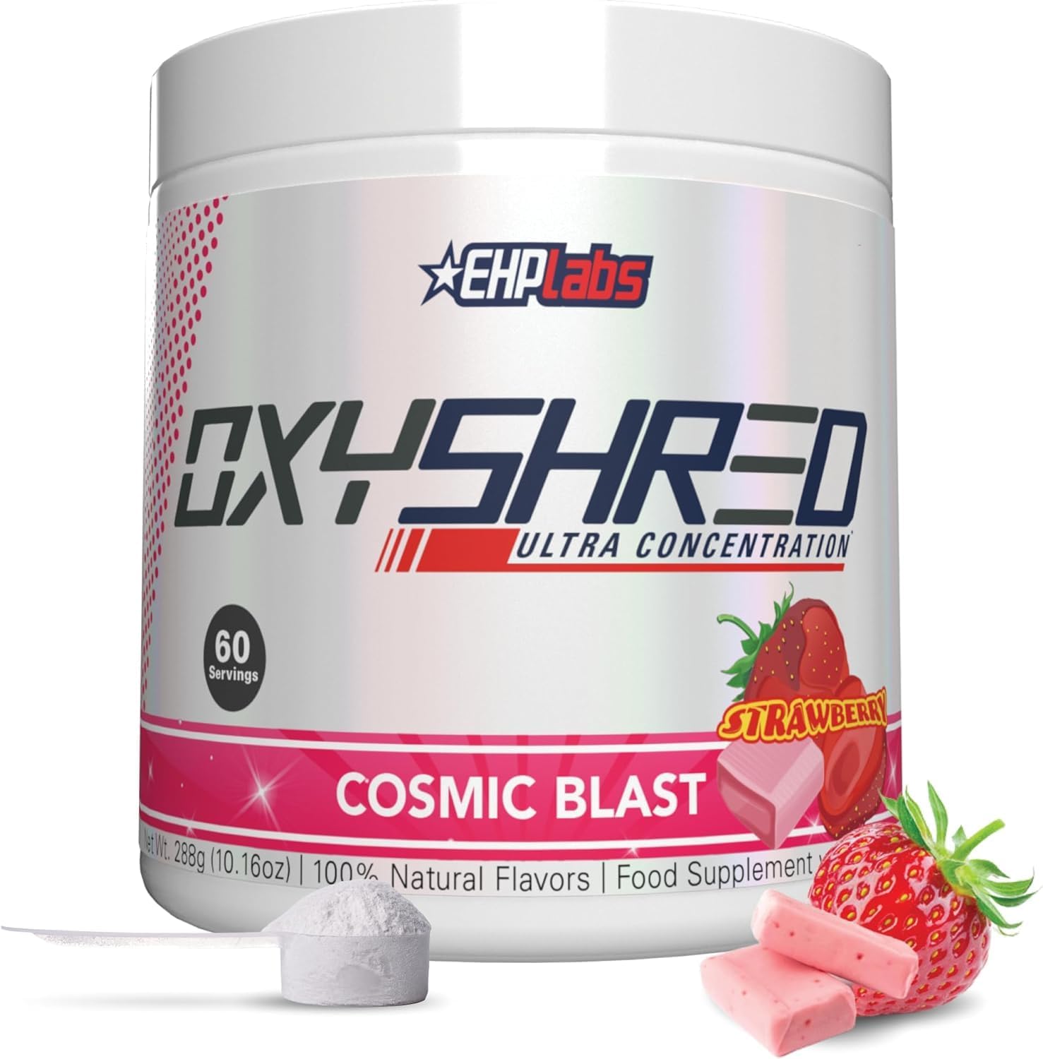 EHP Labs OxyShred Pre Workout Powder - Preworkout Powder with L Glutamine & Acetyl L Carnitine, Energy Boost Drink - Cosmic Blast, 60 Servings