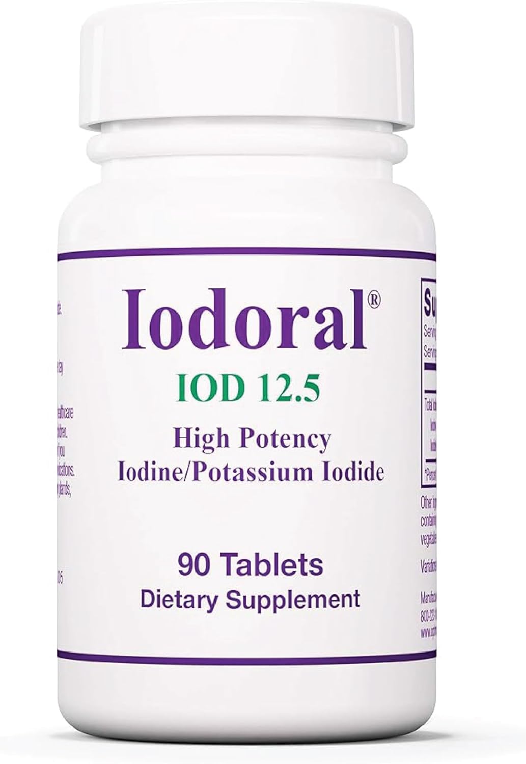 ARG Optimox Iodoral 12.5 mg - Iodine & Potassium Iodide Supplement for Thyroid & Metabolic Balance Support - Free of Soy & Gluten - 90 Servings - 90 Tablets