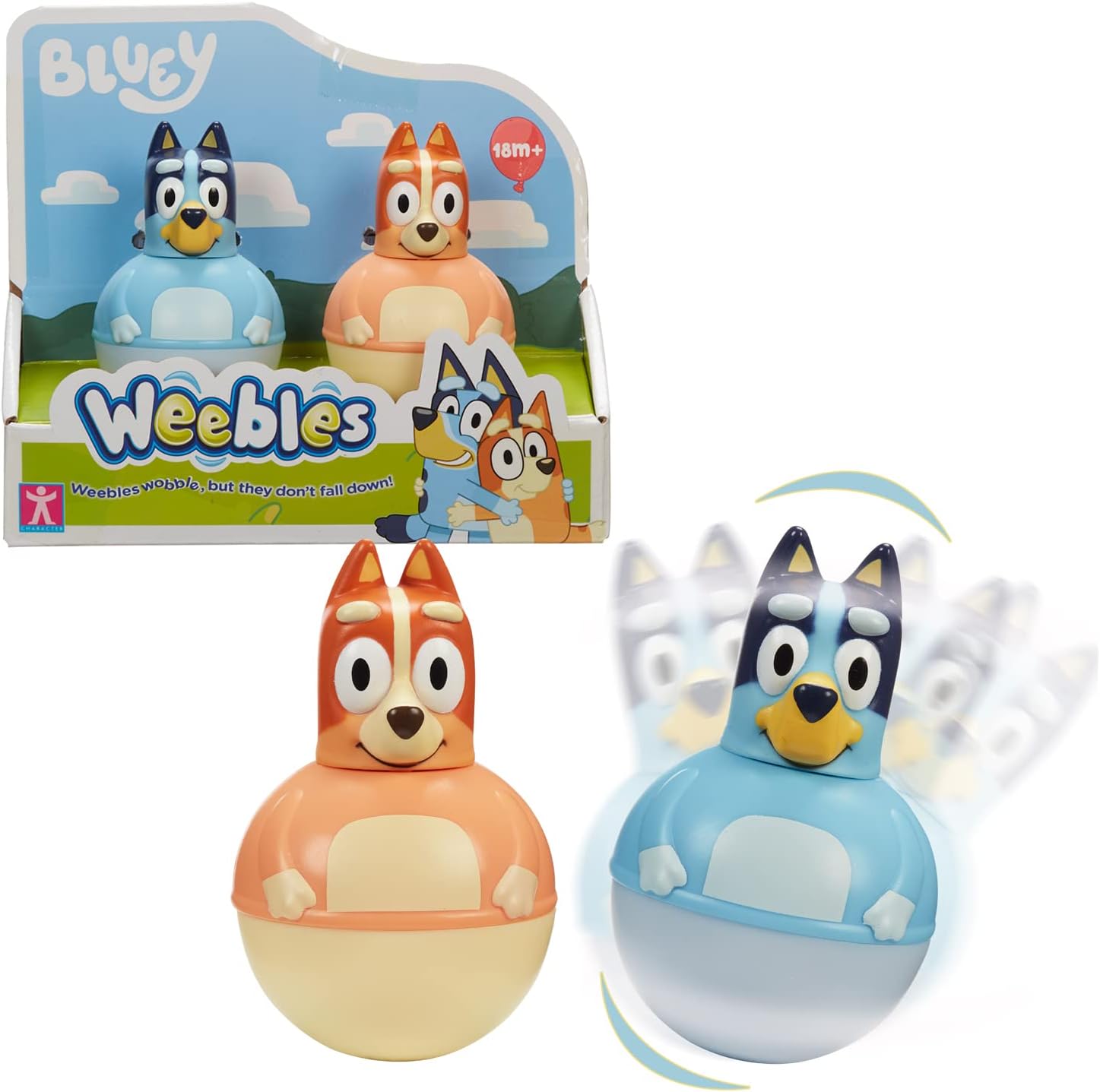 WEEBLES, 2 Bluey Characters, Culbuto, Activity Toy, Toy for Children from 1 Years, Giochi Preziosi, WEU003