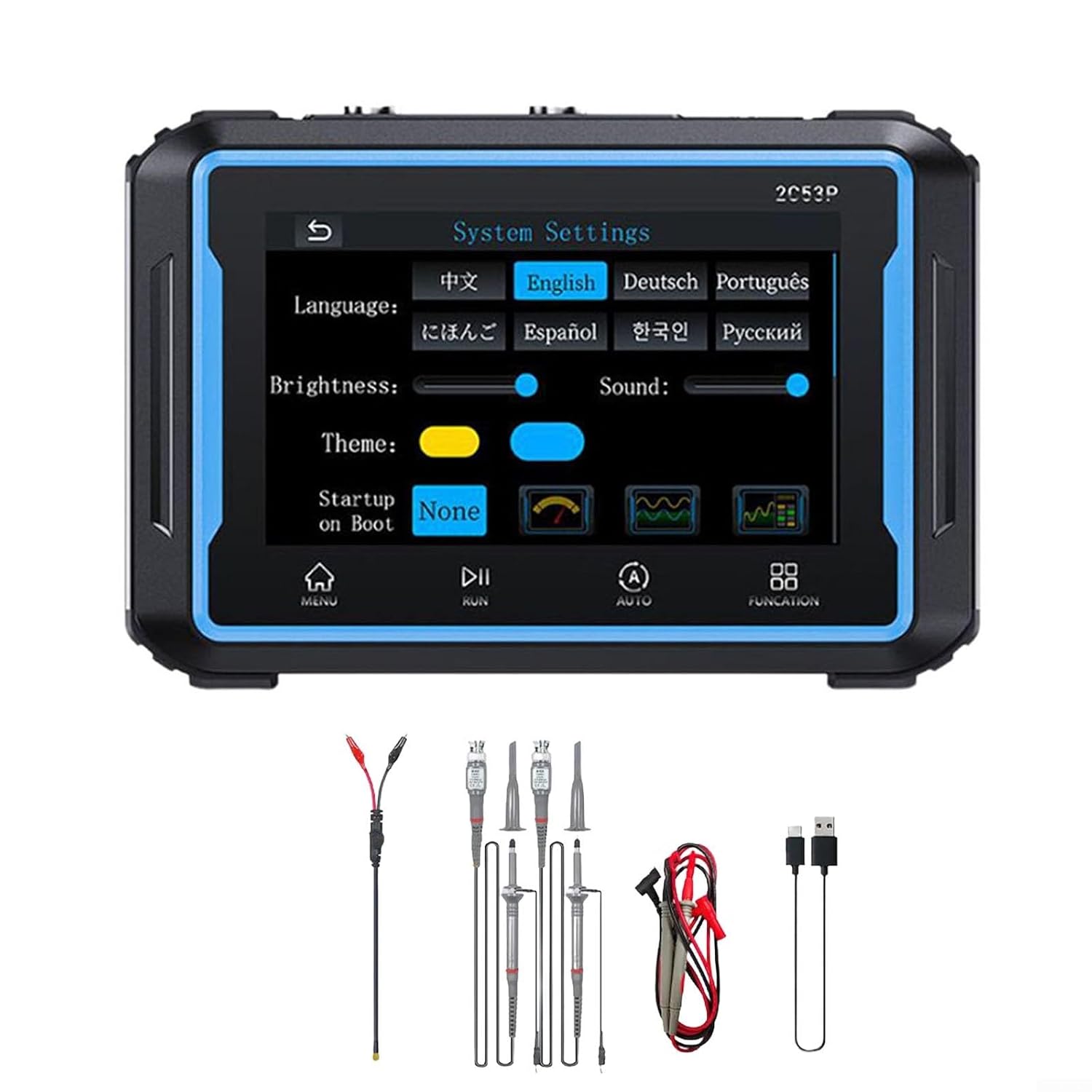 Zeroupshop Measure Weak Signals at Millivolt Level Tester, Dual Channel Touch Screen Digital Oscilloscope, 50MHz Multimeter with 2 Channel