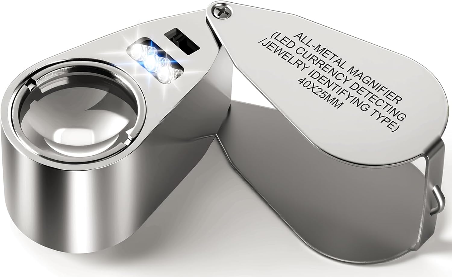 Leffis 40X Jewelers Loupe Magnifier LED/UV Illuminated Magnifying Glasses
