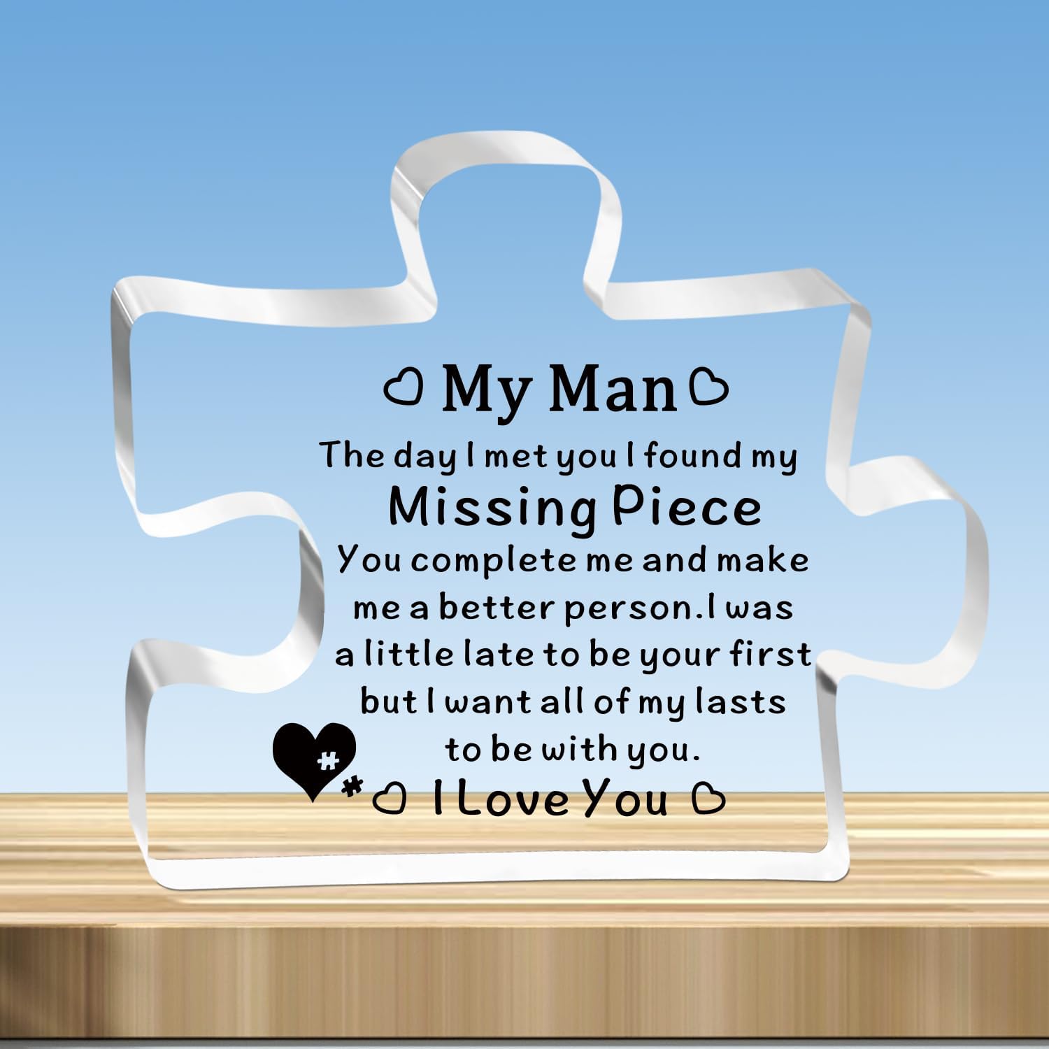 JMIMO Gifts For Boyfriend Husband Acrylic Puzzle Valentines Gifts for Her Boyfriend, Boyfriend Birthday Gifts Keepsake Romantic Anniversary Christmas Love Gifts for Her Boyfriend Husband